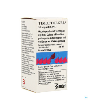 Timoptolgel 5,0 mg/ml 0,50% 2,5 ml