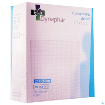 Dynaphar compresse 8pl    7,5x 7,5cm 20 35203