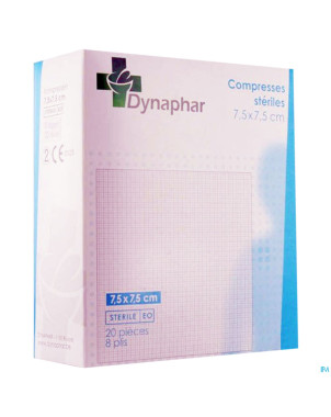 Dynaphar compresse 8pl    7,5x 7,5cm 20 35203