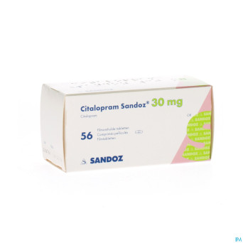 Citalopram sandoz comp 56 x 30 mg