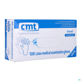 Cmt gants latex blanc lp    s 100