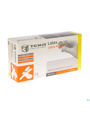 Cmt gants latex blanc lp    s 100