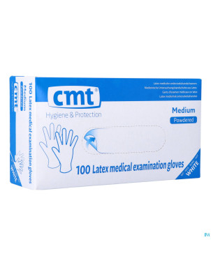 Cmt gants latex blanc lp    m 100