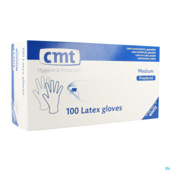 Cmt gants latex blanc lp    m 100