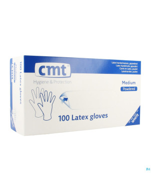 Cmt gants latex blanc lp    m 100