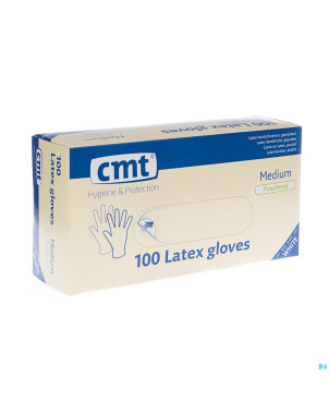 Cmt gants latex blanc lp    m 100