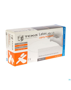 Cmt gants latex blanc lp    m 100