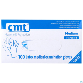 Cmt gants latex blanc lp    m 100