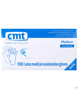 Cmt gants latex blanc lp    m 100