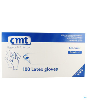 Cmt gants latex blanc lp    m 100