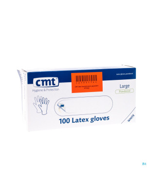 Cmt gants latex blanc lp    l 100