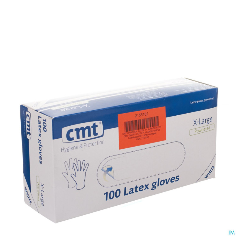 Cmt gants latex blanc lp    xl 100