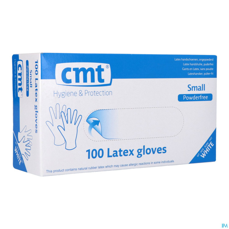 Cmt gants latex blanc pf    s 100