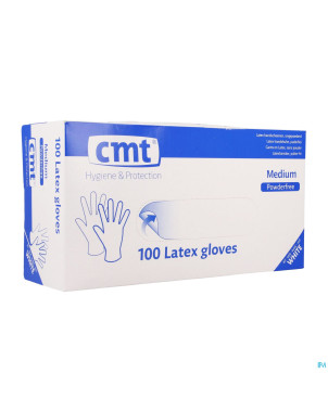 Cmt gants latex blanc pf    m 100