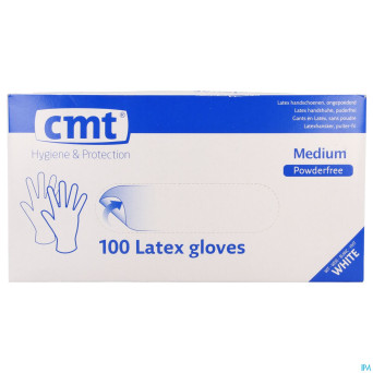 Cmt gants latex blanc pf    m 100