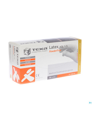 Cmt gants latex blanc pf    l 100