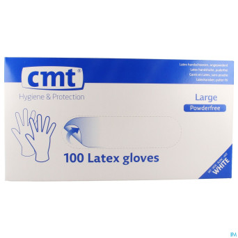 Cmt gants latex blanc pf    l 100