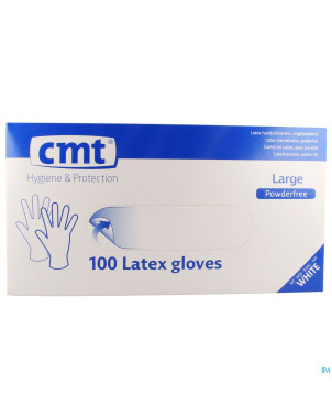 Cmt gants latex blanc pf    l 100
