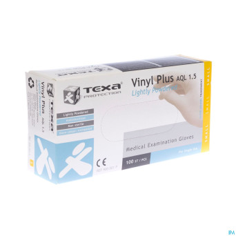 Texa gants vinyl blanc lp    s 100
