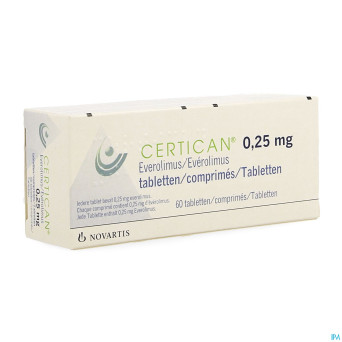 Certican 0,25 mg comp enrob 60 x 0,25 mg