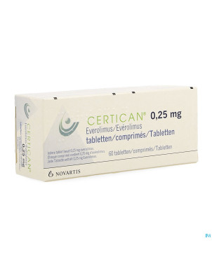 Certican 0,25 mg comp enrob 60 x 0,25 mg