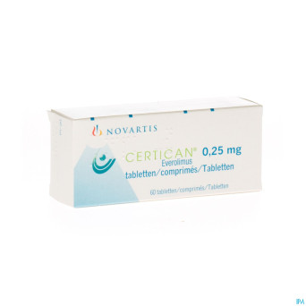 Certican 0,25 mg comp enrob 60 x 0,25 mg