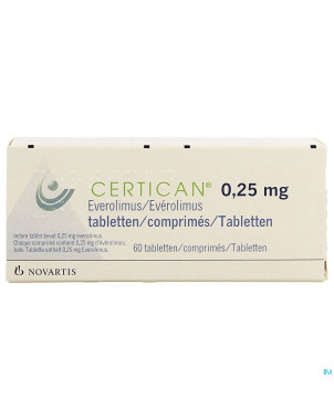 Certican 0,25 mg comp enrob 60 x 0,25 mg
