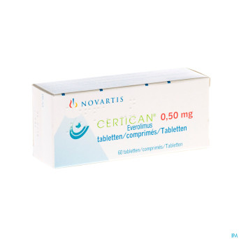 Certican 0,50 mg comp enrob 60 x 0,50 mg