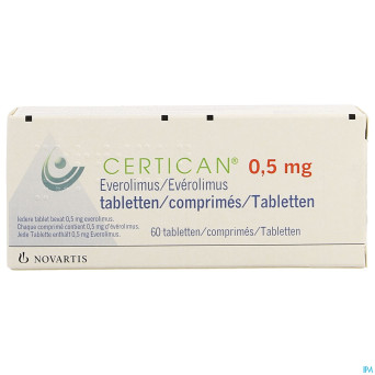 Certican 0,50 mg comp enrob 60 x 0,50 mg