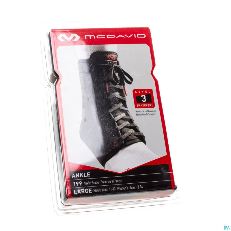 Mcdavid lightweight ankle brace black    l 199