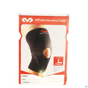 Mcdavid knee supp.open patella black/scarlet l 402