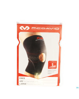 Mcdavid knee supp.open patella black/scarlet l 402