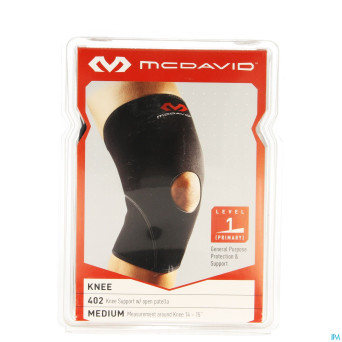 Mcdavid knee supp.open patella black/scarlet m 402
