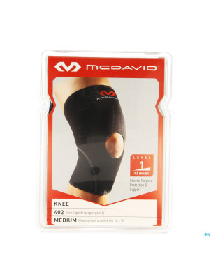 Mcdavid knee supp.open patella black/scarlet m 402