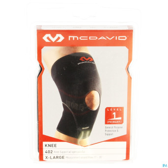 Mcdavid knee supp.open patella black/scarl. xl 402