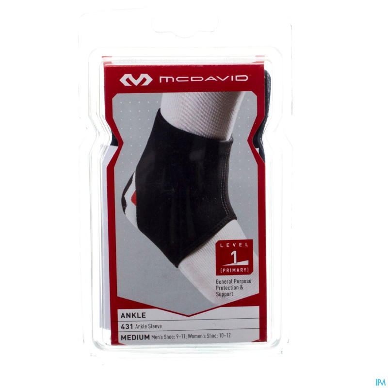 Mcdavid ankle support black/scarlet    m 431