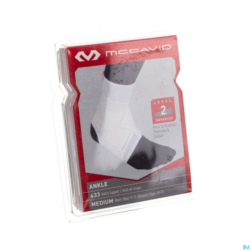 Mcdavid dual strap ankle support white    m 433