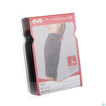 Mcdavid del calf support black/scarlet    m 441