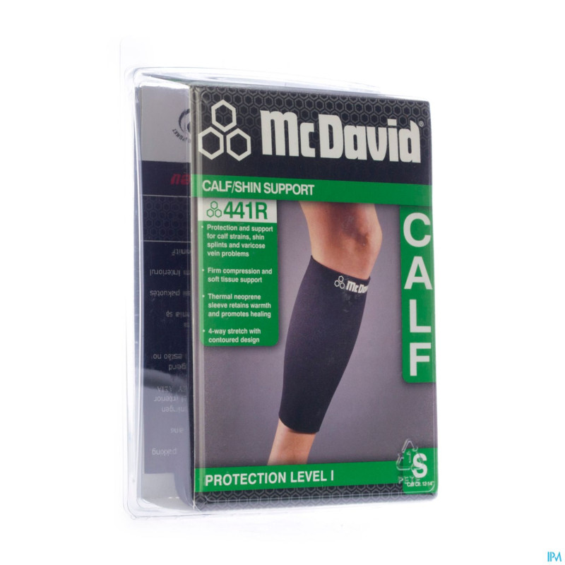 Mcdavid del calf support black/scarlet    s 441