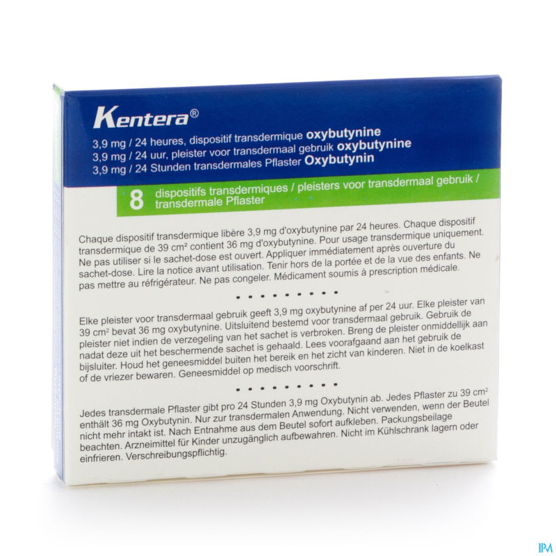 Kentera 8 dispositif transderm 3,9 mg/24 h
