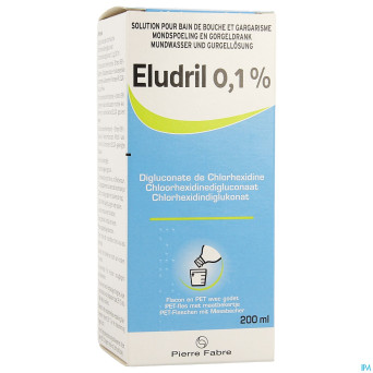 Eludril 0,1% sol bain bouche+gargar+doseur 200ml