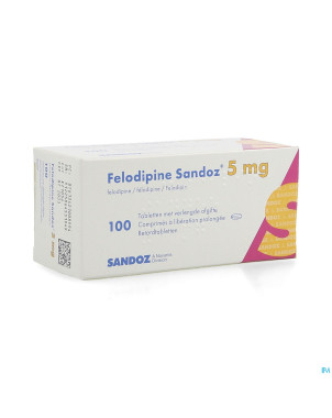 Felodipine sandoz comp retard 100 x 5 mg