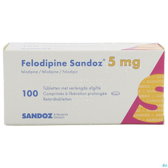 Felodipine sandoz comp retard 100 x 5 mg
