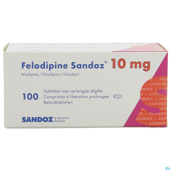 Felodipine sandoz comp retard 100 x 10 mg