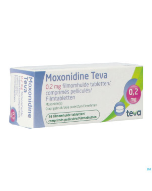 Moxonidine teva comp 56 x 0,2 mg