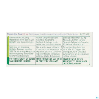 Moxonidine teva comp 56 x 0,2 mg