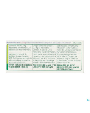 Moxonidine teva comp 56 x 0,2 mg