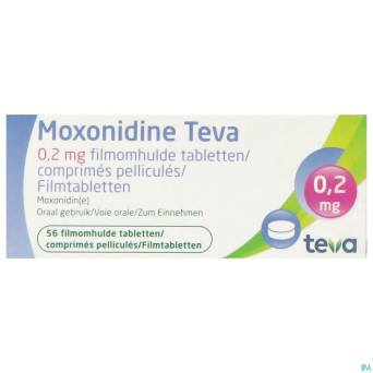 Moxonidine teva comp 56 x 0,2 mg