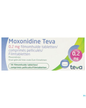 Moxonidine teva comp 56 x 0,2 mg