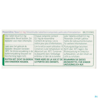 Moxonidine teva comp 56 x 0,2 mg